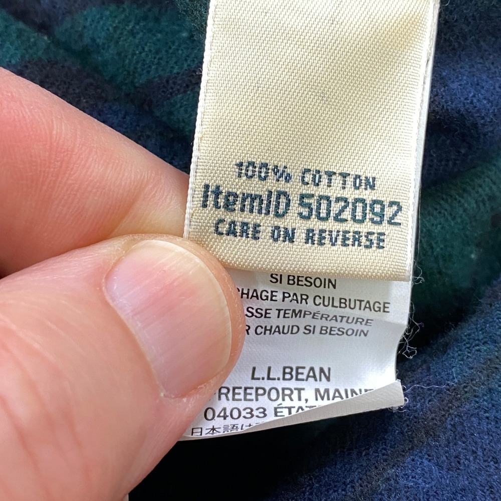 L.L. Bean Flannel Hoodie Womens Small Heritage Cotton Relaxed Fit Scotch Plaid - Picture 4 of 9